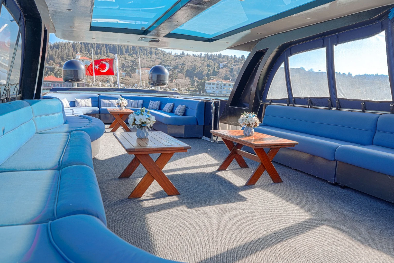 Interior setting on a Bosphorus boat